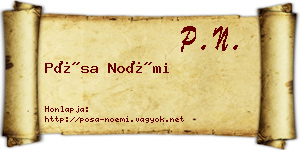 Pósa Noémi névjegykártya